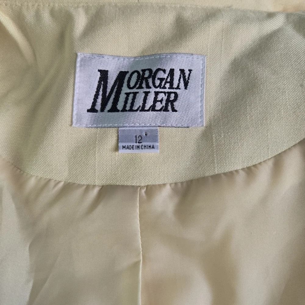 MORGAN MILLER | Vintage Pastel Yellow Floral Embroidered Blazer Tag 12 (6/8)